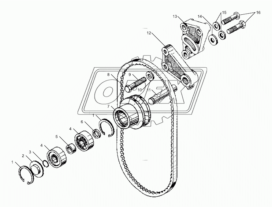 Натяжное устройство ремня привода водяного насоса